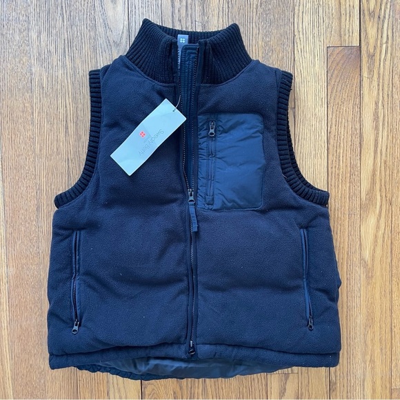 Sweaty Betty Venture Padded Fleece Gilet Vest Black Size 4 NWT - Picture 1 of 6